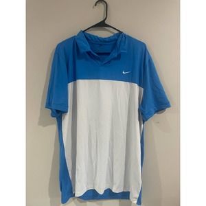 Mens Large Nike Golf Polo Blue White
